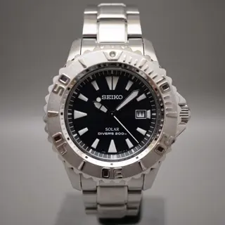 Seiko Prospex SBCB015 V145 Black Dial Divers 200M Solar Quartz Watch - $175
