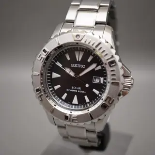 Seiko Prospex SBCB015 V145 Black Dial Divers 200M Solar Quartz Watch - $175