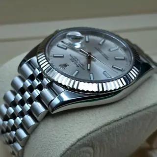 Rolex Datejust 41mm Silver Dial with White Gold Bezel, 126334 2021 w/ box/card