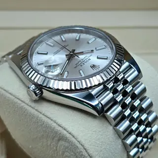 Rolex Datejust 41mm Silver Dial with White Gold Bezel, 126334 2021 w/ box/card