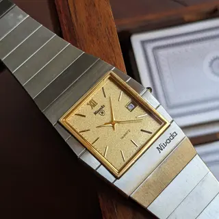 Poor Man's King Midas 👑 Rare Nivada in Gold Dust Textured Dial 🌟 TGP Stainless Steel Case for sale 💵 $325 (Shipped) 📽️ Video Attached 📽️