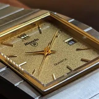 Poor Man's King Midas 👑 Rare Nivada in Gold Dust Textured Dial 🌟 TGP Stainless Steel Case for sale 💵 $325 (Shipped) 📽️ Video Attached 📽️