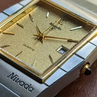 Poor Man's King Midas 👑 Rare Nivada in Gold Dust Textured Dial 🌟 TGP Stainless Steel Case for sale 💵 $325 (Shipped) 📽️ Video Attached 📽️