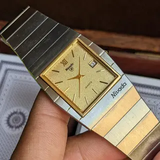 Poor Man's King Midas 👑 Rare Nivada in Gold Dust Textured Dial 🌟 TGP Stainless Steel Case for sale 💵 $325 (Shipped) 📽️ Video Attached 📽️