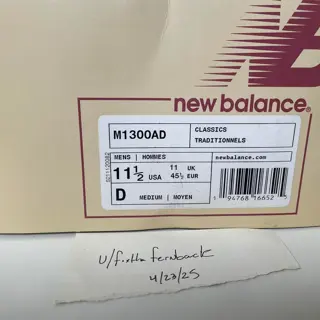 New Balance 1300 ALD Size 11.5, $99 Shipped OBO