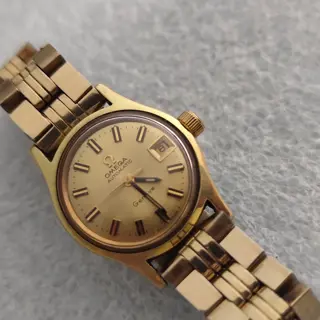 Vintage OMEGA Geneve 566021 Cal.681 Automatic Gold Plated Date Ladies Watch $350