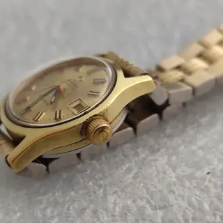 Vintage OMEGA Geneve 566021 Cal.681 Automatic Gold Plated Date Ladies Watch $350