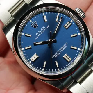 2020 Rolex Oyster Perpetual 126000 Blue Dial with Box and Papers