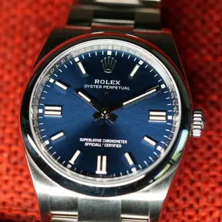 2020 Rolex Oyster Perpetual 126000 Blue Dial with Box and Papers