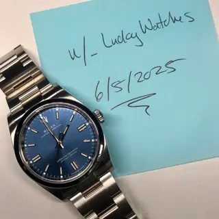 2020 Rolex Oyster Perpetual 126000 Blue Dial with Box and Papers