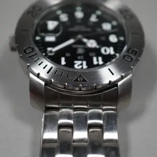 CYMA 931 Swiss Mov't Black Dial Divers Style Quartz Watch - $135