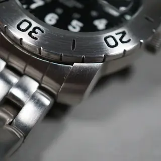 CYMA 931 Swiss Mov't Black Dial Divers Style Quartz Watch - $135
