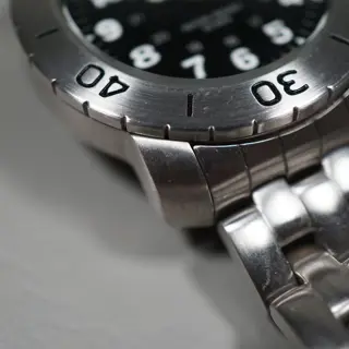 CYMA 931 Swiss Mov't Black Dial Divers Style Quartz Watch - $135