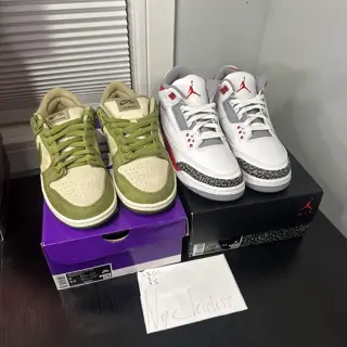 Nike dunk low yuto sz 8 DS $170 j3 Fire red 2020 Sz 7Y $140