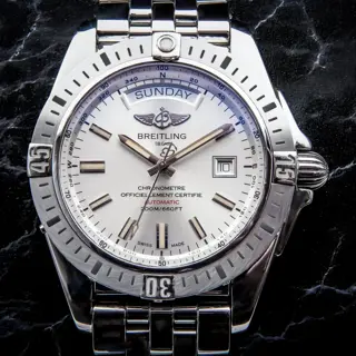 Breitling Galactic Day-Date 44mm A45320B9/G797 on Stainless Steel Bracelet Full Set