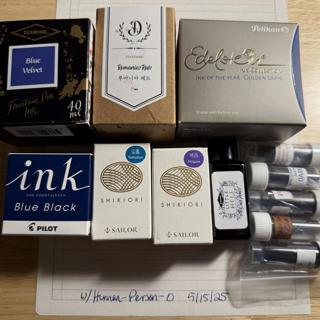 Ink lot: Diamine, Sailor, Pelikan etc.