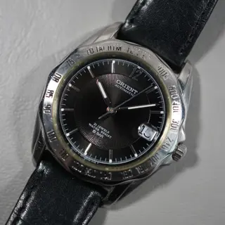 Orient 597704-60 CS Black Dial 5 Bar Tachymeter Automatic Watch - $80