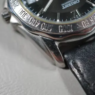Orient 597704-60 CS Black Dial 5 Bar Tachymeter Automatic Watch - $80
