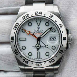 Rolex Explorer II 216570 Polar White Silver Oyster Full Set - $9,195