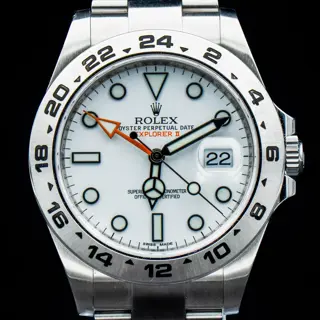 Rolex Explorer II 216570 Polar White Silver Oyster Full Set - $9,195