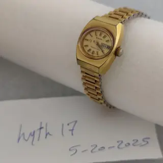 RADO TRIDENT 303  Day Date Gold Plated Automatic ladies Watch $100