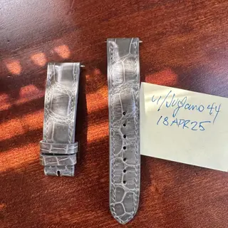 [REPOST] Delugs Glossy Grey Crocodile Signature Strap Small $50 shipped