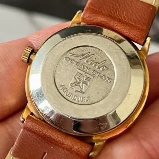 Mido Ocean Star Aquadura Gold Dial 32mm
