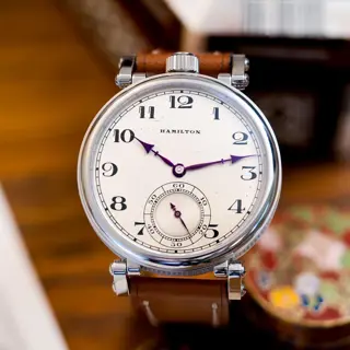 Hamilton conversion from 1929 with original plum hands and pocket watch case