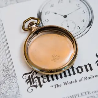 Hamilton conversion from 1929 with original plum hands and pocket watch case