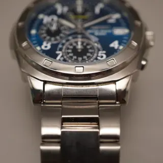 Unworn NOS Seiko SKS043P1 V657 Blue Dial Quartz Chronograph Watch - $110