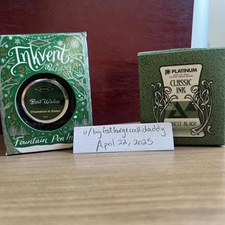 Inks: Diamine Best Wishes & Platinum Forest Black