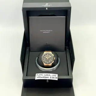 2011 Hublot Big Bang Chronograph 44mm 301.PM.1780.RX Rose Gold Black Dial - $11,400