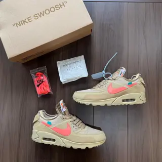 size 11 off-white Nike air max 90 desert ore (og all, used 1-2x, sole nipples, insole logo clean) $400 shipped