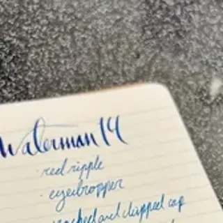 [US50] Waterman 12 Eyedropper, Red Ripple, Working but Parts Grade