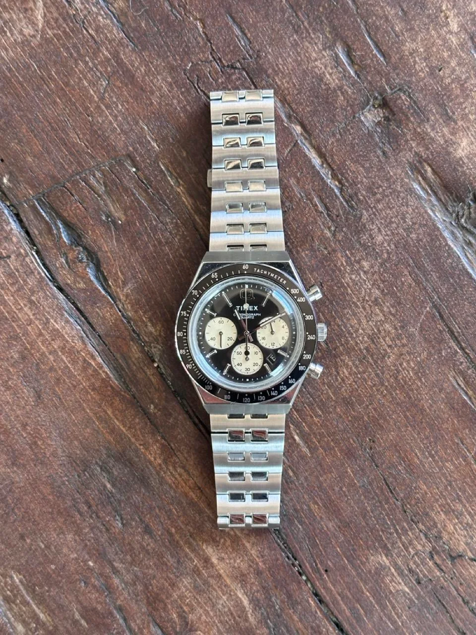 Timex Panda Collection Timex Q Chronograph Reverse Panda $120