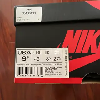 Jordan 1 Retro Low OG ‘White Vachetta’ Used Sz9.5 $250 Invoiced and Shipped