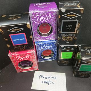 Diamine Bloody Brexit, Shimmertastics and Inkvents