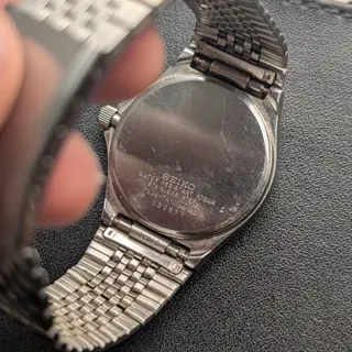 Seiko "Spirit" 7N48-7A10 Black Textured Dial, Integrated Bracelet, Screw Down Crown, March 1993! $129