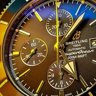 Breitling Superocean Heritage II Chronograph - 46MM - Black Dial - Full Set - Rubber Strap - A1331212/BF78