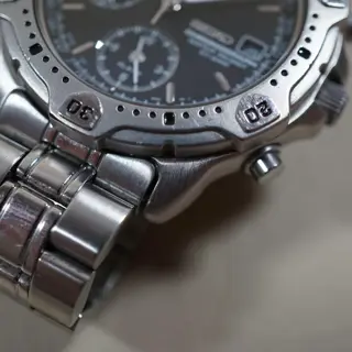 Seiko SBDP013 7T62 Black Dial "Speedmaster" Quartz Chronograph - $110