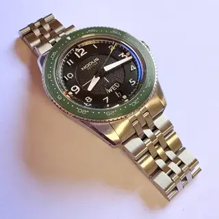 Nodus x WatchCrunch Flyboy Sector II, bracelet and Zero Pass strap, box and papers