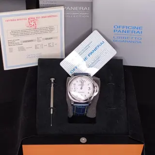 Super Clean Panerai Luminor Marina PAM 00113 White Dial. Stainless Steel 44. Full Set