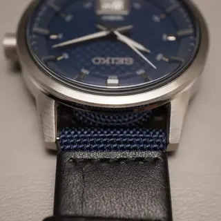 Unworn Seiko SUR287P1 6N76 Textured Blue Dial Big Date 41Mm Quartz Watch - $100