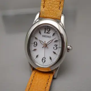 Seiko Tisse SWFA147 V117 Textured White Dial Oval Solar Ladies Quartz Watch - $120