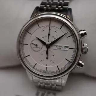 Tissot T085.427.11.011.00 Carson White Dial Automatic Chronograph Watch - $620