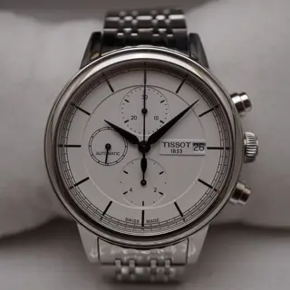 Tissot T085.427.11.011.00 Carson White Dial Automatic Chronograph Watch - $620