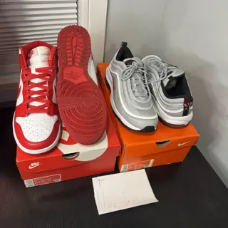 Nike dunk high champ red Sz 11 og all $50 AM97 golf Sz 10 DS og all $190 price reduction