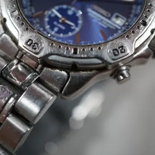 Seiko SBDP015 7T62 Blue Dial Speedtimer Chronograph Quartz READ - $65