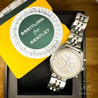 Breitling Bentley 6.75 Silver Dial - 48MM Steel Bracelet