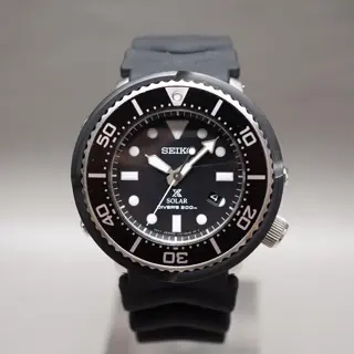 Seiko Prospex SBDN023 V147 Lowercase Limited Black Dial Tuna Solar Quartz Watch - $195